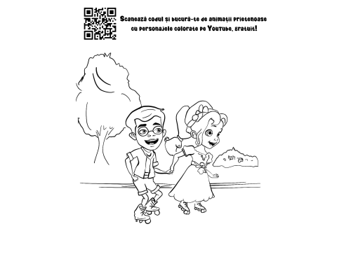 Plansa de colorat Mario si Ana
